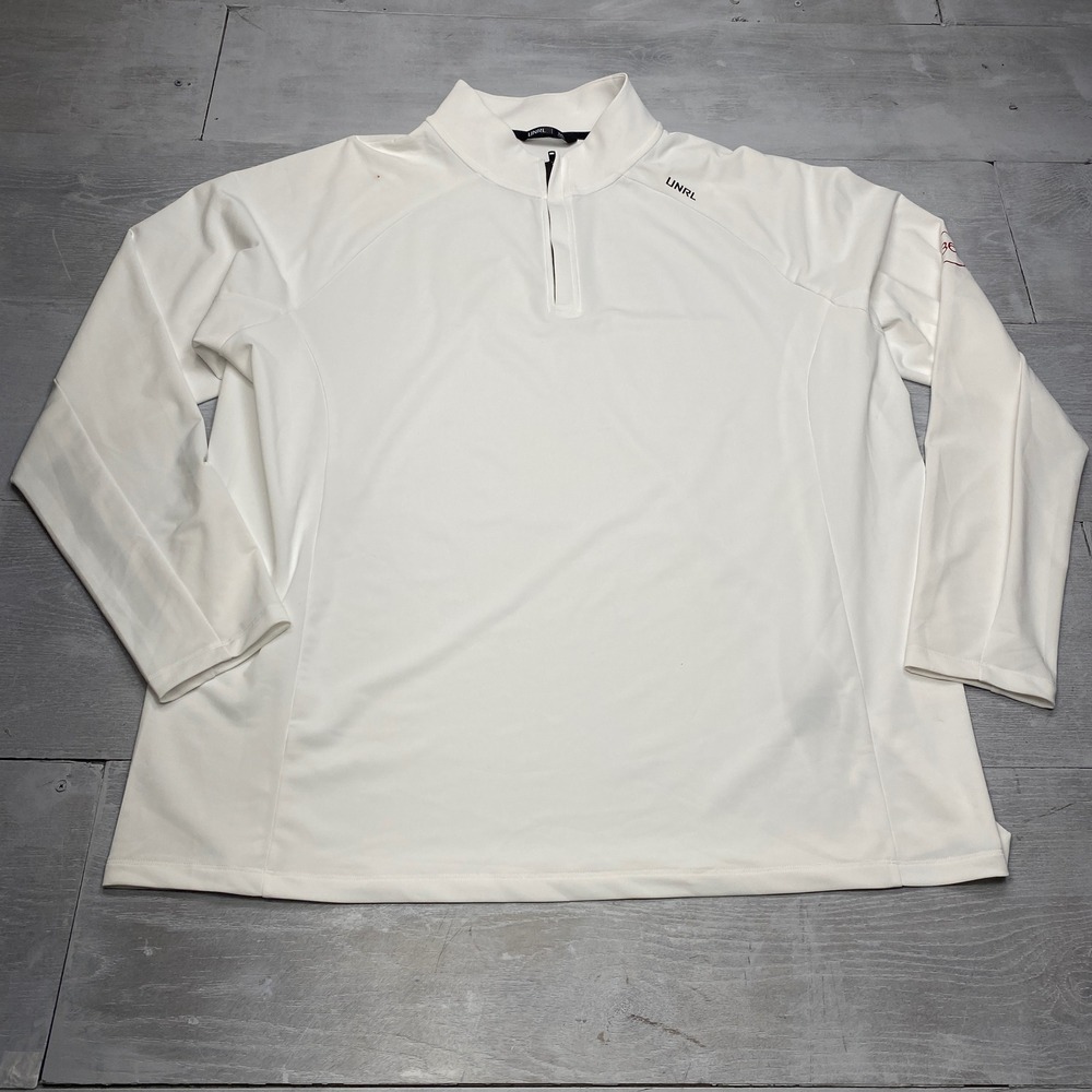 UNRL 1/4 Zip Pullover Mens 3XL White Athletic Fit Performance Golf Top 250718XD